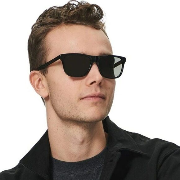 GUCCI GG0746S LOGO 001 Sunglasses Black Grey Anti-Reflective Square Unisex - Picture 1 of 11